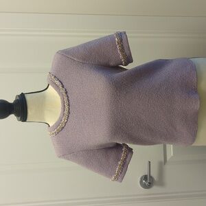 Endless Rose Textured Lilac Short Sleeve Top